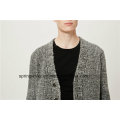 Half Fishmen Rib Men Sweater Cardigan with Button